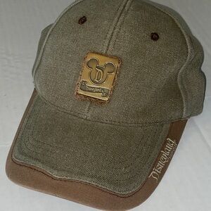 Disney Resort Olive and Tan Cap with Mickey Emblem